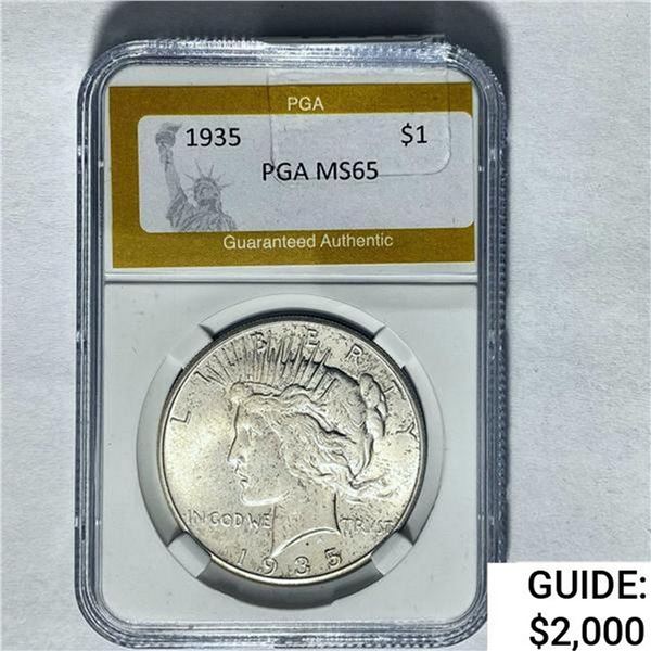 1935 Silver Peace Dollar PGA MS65