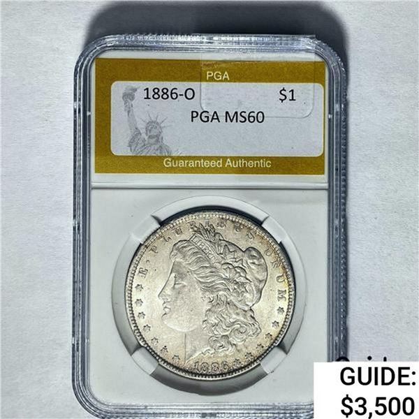 1886-O Morgan Silver Dollar PGA MS60