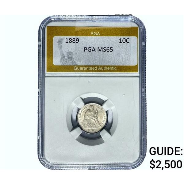 1889 Seated Liberty Dime PGA MS65