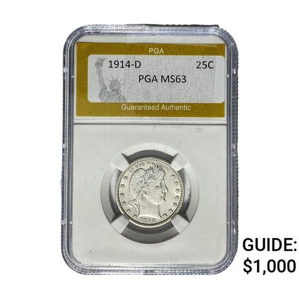 1914-D Barber Quarter PGA MS63