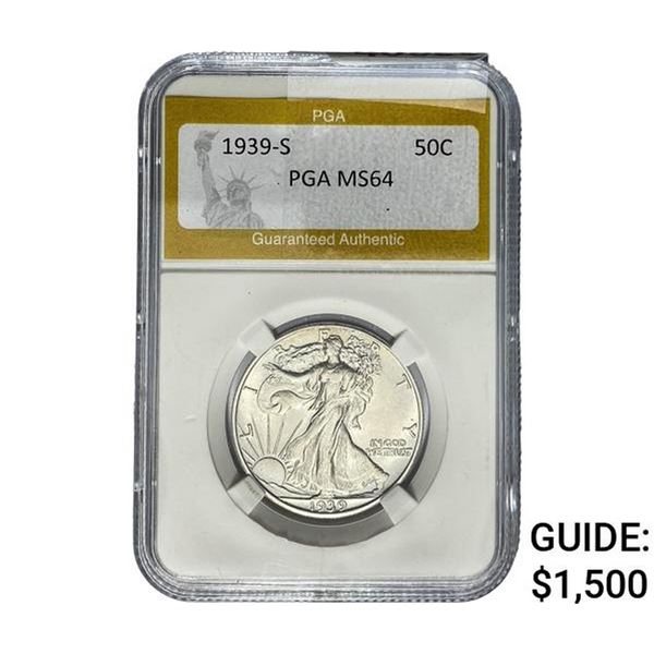 1939-S Walking Liberty Half Dollar PGA MS64