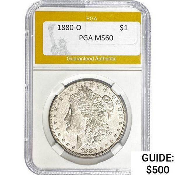 1880-O Morgan Silver Dollar PGA MS60