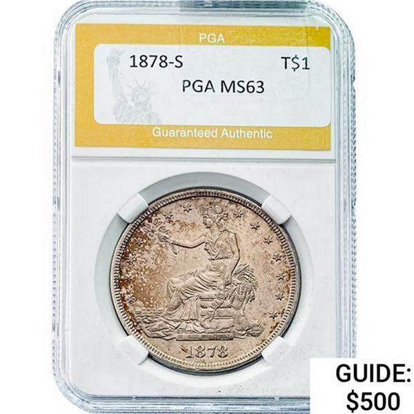 1878-S Silver Trade Dollar PGA MS63