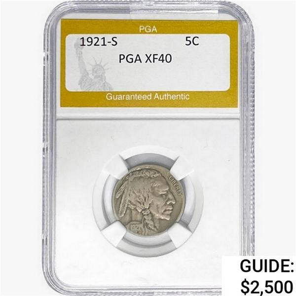 1921-S Buffalo Nickel PGA XF40