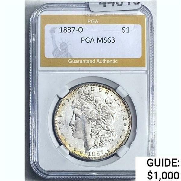 1887-O Morgan Silver Dollar PGA MS63