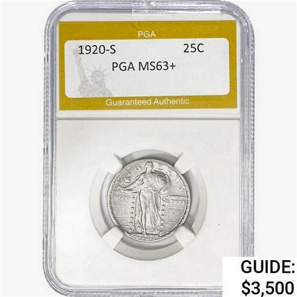 1920-S Standing Liberty Quarter PGA MS63+