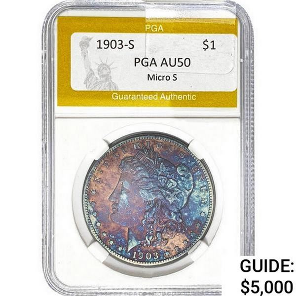 1903-S Morgan Silver Dollar PGA AU50 Micro S