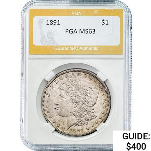 1891 Morgan Silver Dollar PGA MS63