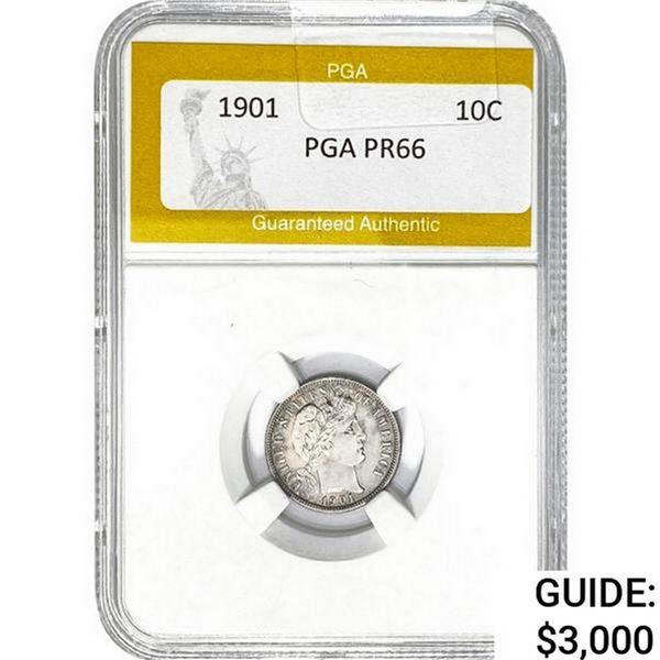1901 Barber Dime PGA PR66