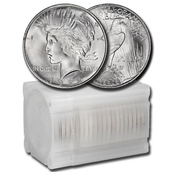[20 Coins] Silver Peace Dollar Roll Choice BU