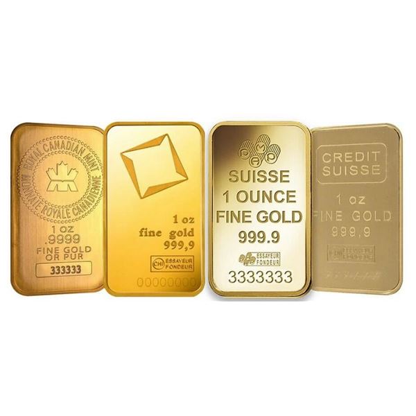 1oz Gold Bar .9999 fine Design Varies [1 Bar]