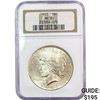 Image 1 : 1923 Silver Peace Dollar NGC MS63