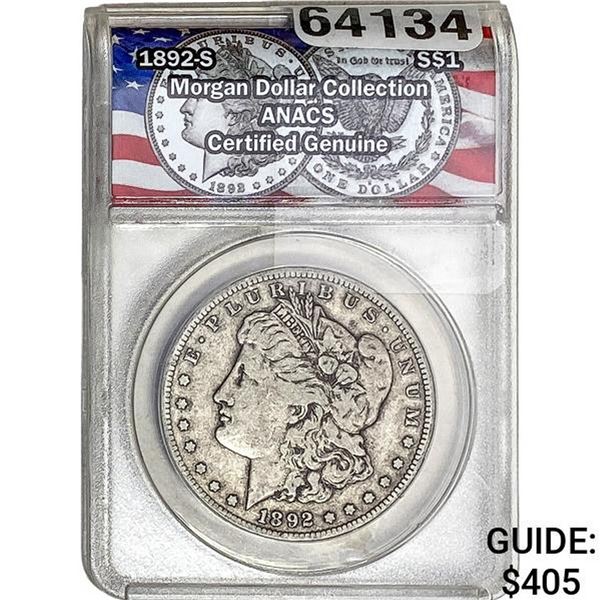 1892-S Morgan Silver Dollar ANACS Genuine