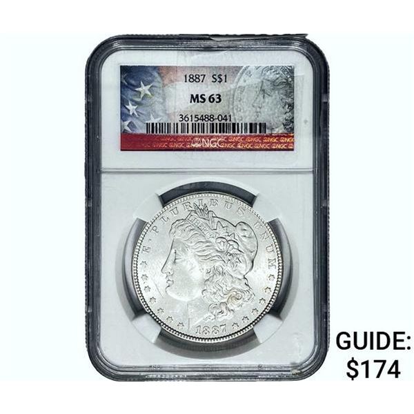 1887 Morgan Silver Dollar NGC MS63