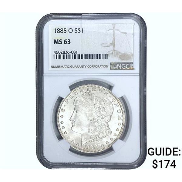 1885-O Morgan Silver Dollar NGC MS63