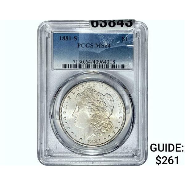 1881-S Morgan Silver Dollar PCGS MS64