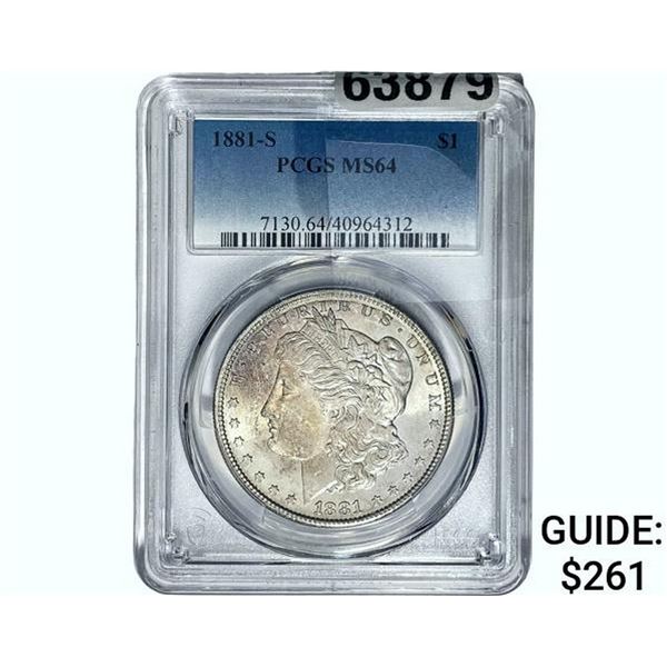 1881-S Morgan Silver Dollar PCGS MS64