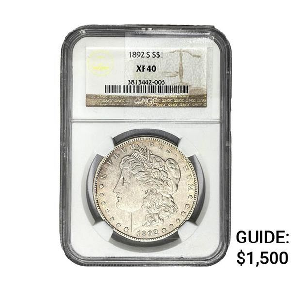 1892-S Morgan Silver Dollar NGC XF40