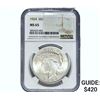 Image 1 : 1924 Silver Peace Dollar NGC MS65