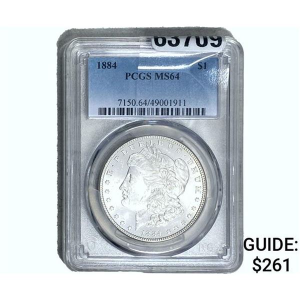1884 Morgan Silver Dollar PCGS MS64