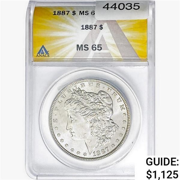 1887 Morgan Silver Dollar ANACS MS65