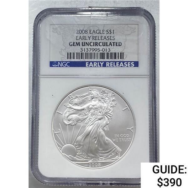 [4 Coins] 2008-2017 Silver Eagle NGC/PCGS MS/GEM69/UNC