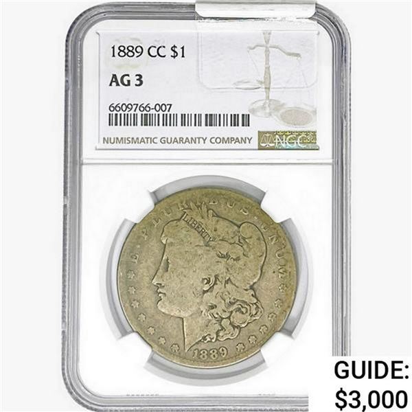 1889-CC Morgan Silver Dollar NGC AG3