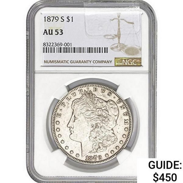 1879-S Rev 78 Morgan Silver Dollar NGC AU53