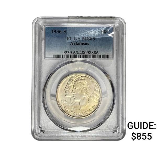 1936-S Arkansas Half Dollar PCGS MS65