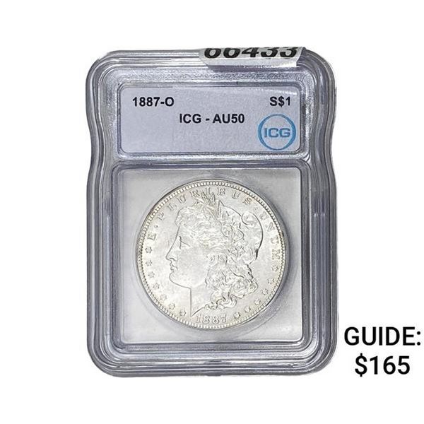 1887-O Morgan Silver Dollar ICG AU50