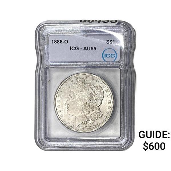1886-O Morgan Silver Dollar ICG AU55