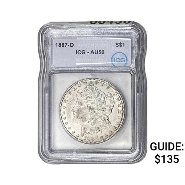 1887-O Morgan Silver Dollar ICG AU50