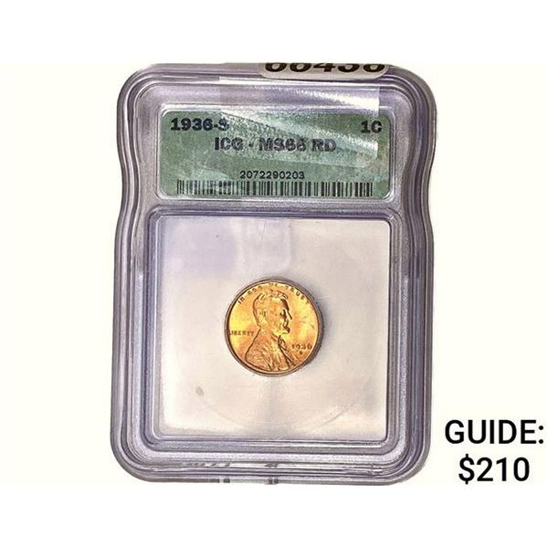 1936-S Wheat Cent ICG MS66 RD