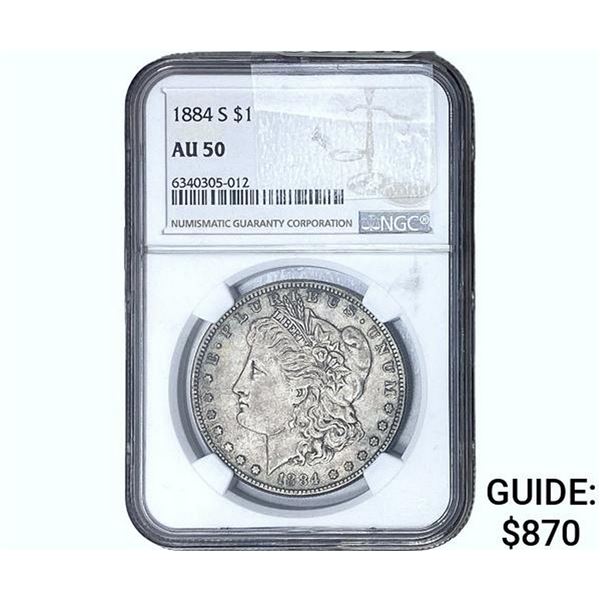1884-S Morgan Silver Dollar NGC AU50