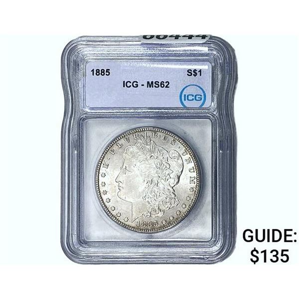 1885 Morgan Silver Dollar ICG MS62
