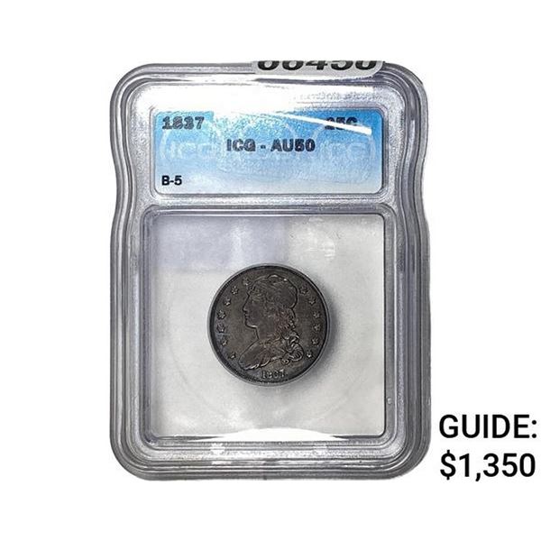 1837 Capped Bust Quarter ICG AU50