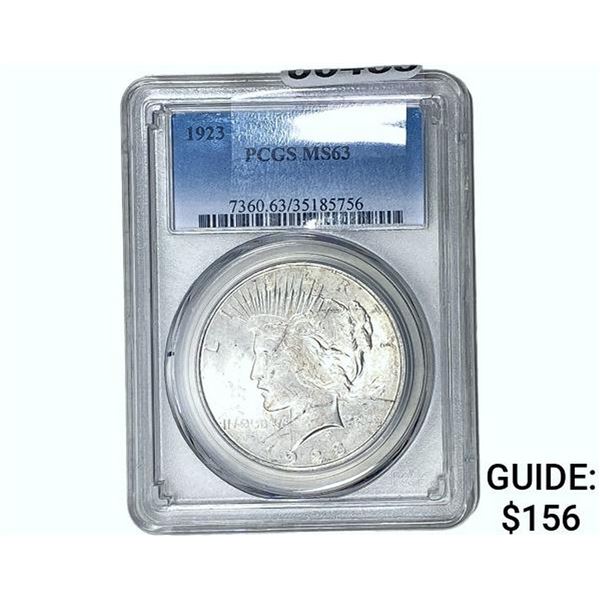 1923 Silver Peace Dollar PCGS MS63