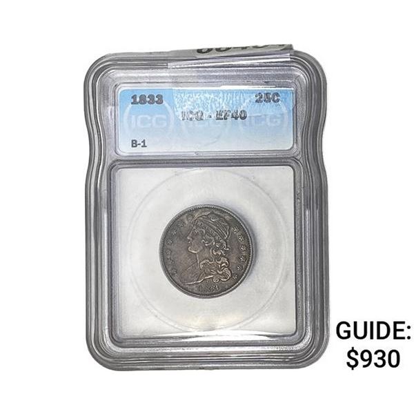 1833 Capped Bust Quarter ICG EF40