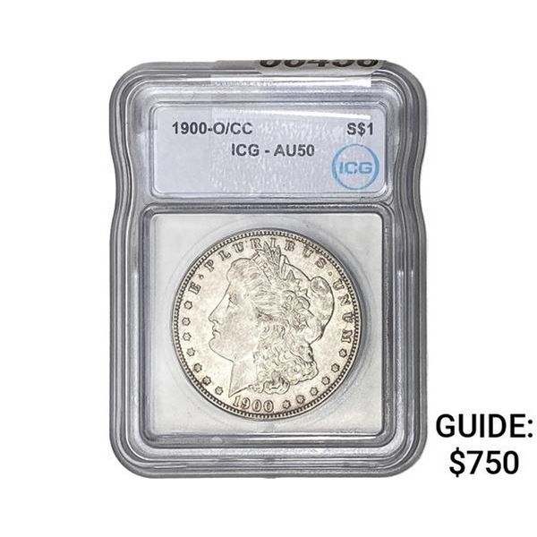 1900-O/CC Morgan Silver Dollar ICG AU50