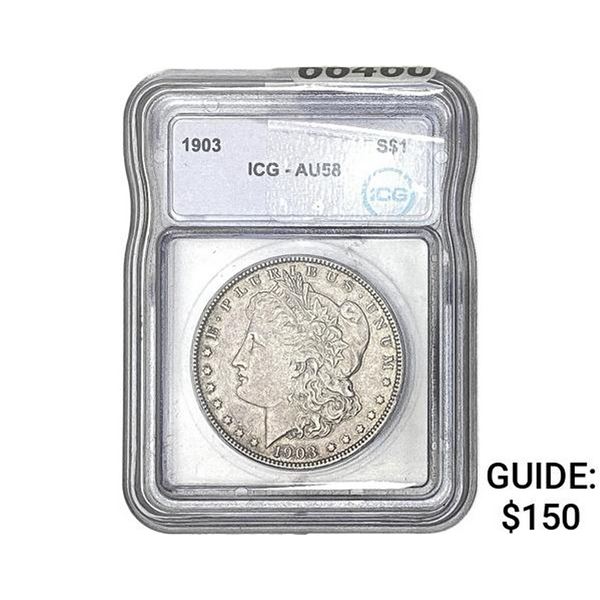 1903 Morgan Silver Dollar ICG AU58