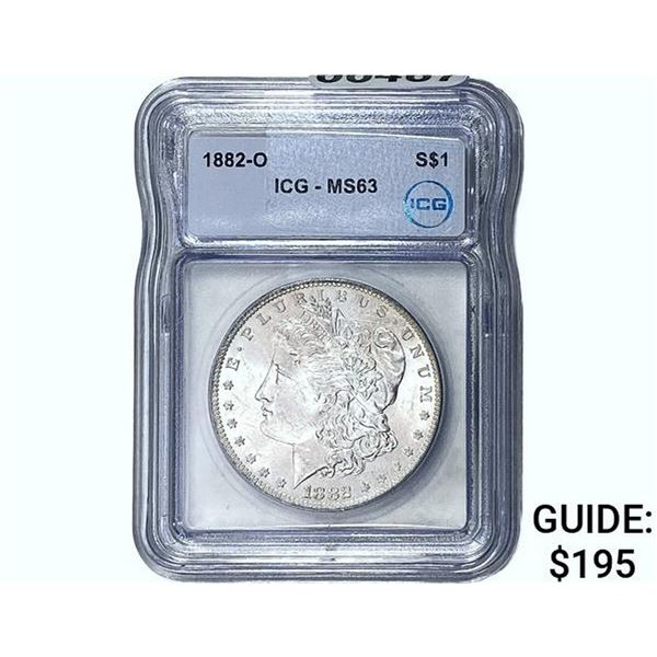 1882-O Morgan Silver Dollar ICG MS63