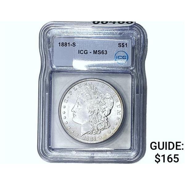1881-S Morgan Silver Dollar ICG MS63