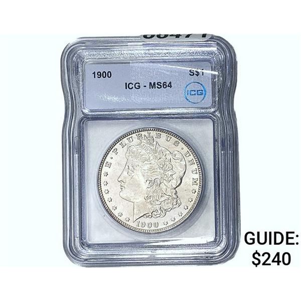 1900 Morgan Silver Dollar ICG MS64