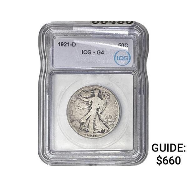 1921-D Walking Liberty Half Dollar ICG G4