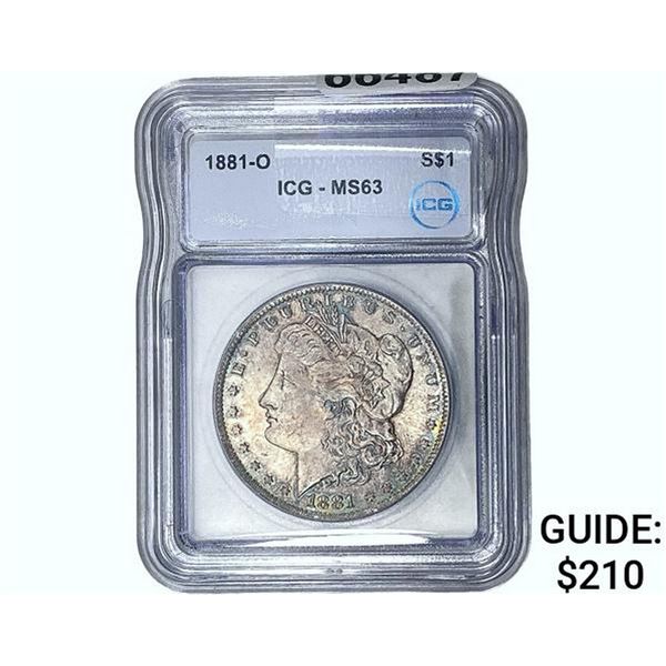 1881-O Morgan Silver Dollar ICG MS63
