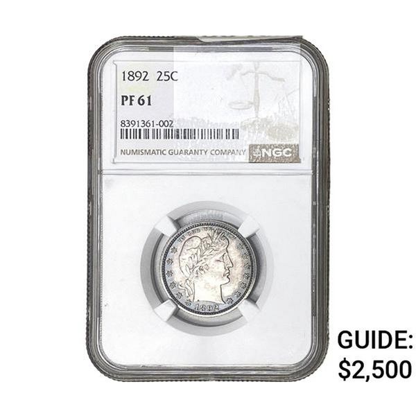 1892 Barber Quarter NGC PF61
