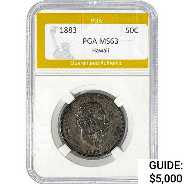 1883 Kingdom of Hawaii Half Dollar PGA MS63