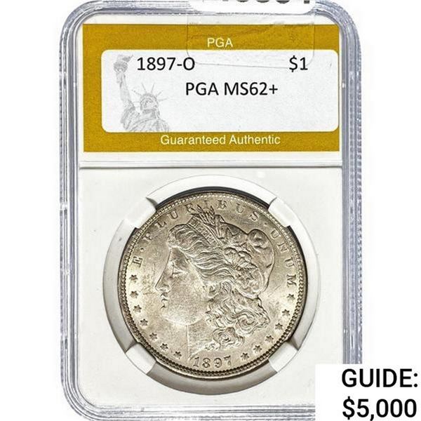 1897-O Morgan Silver Dollar PGA MS62+