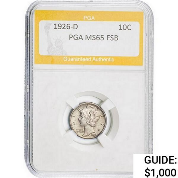 1926-D Mercury Silver Dime PGA MS65
