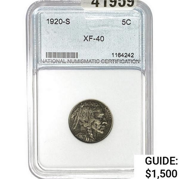 1920-S Buffalo Nickel NNC XF40